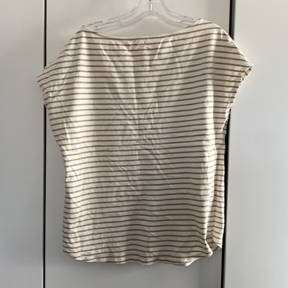 SOFT JOIE French terry heave cap dolman sleeve tee tank top stripes M - Picture 4 of 7